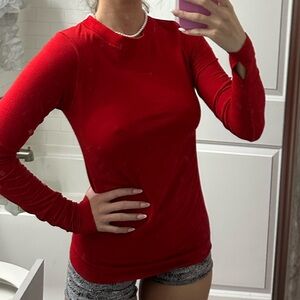 Athleta Vibrant Red Long Sleeve Sweatshirt